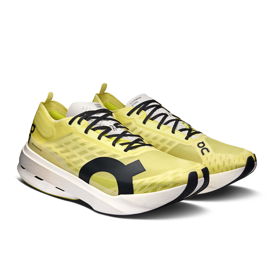 A pair of On Men's Cloudboom Strike Running Shoes in the Limelight/Wolf colourway. (8577818132642)