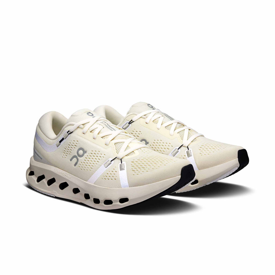 A pair of On Men's Cloudsurfer 2 Running Shoes in the Ivory/Ivory colourway. (8577826095266)