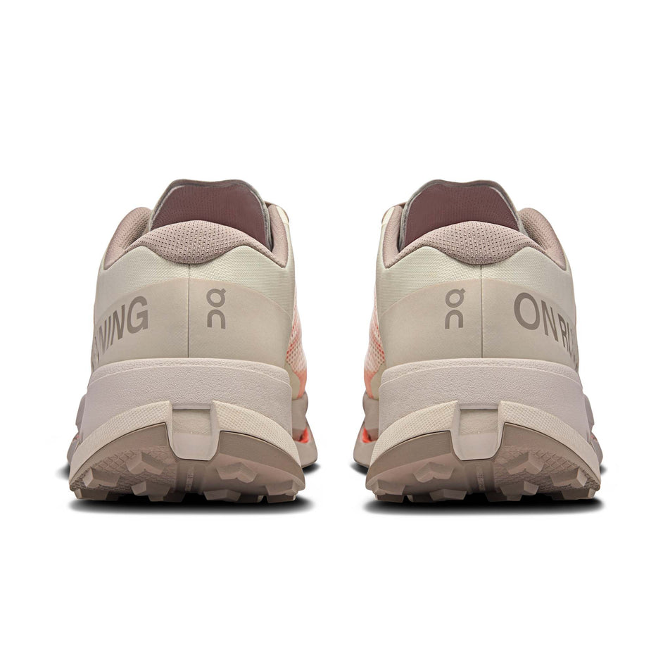The back of a pair of On Men's Cloudultra 3 Running Shoes in the Cinder/Pearl colourway. (8714511515810)
