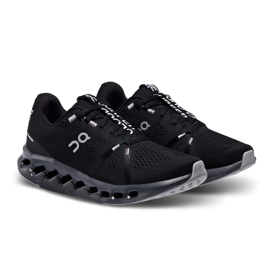 A pair of On Women's Cloudsurfer Running Shoes in the All Black colourway (7986199756962)