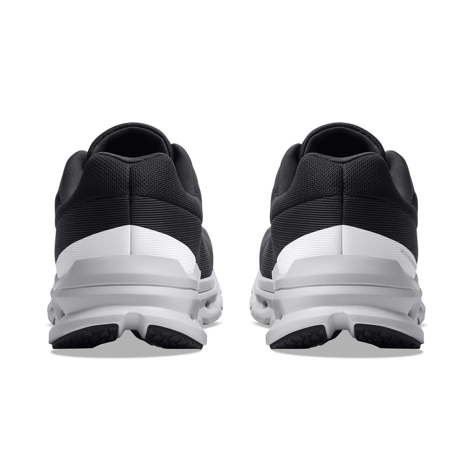 The heel units on a pair of On Men's Cloudrunner Running Shoes in the Eclipse/Frost colourway (7920980820130)