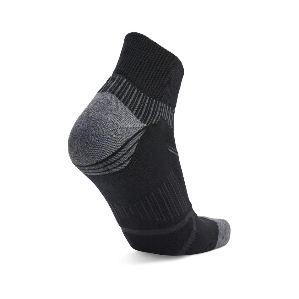 The left sock from a pair of Balega Unisex Enduro Quarter Running Socks in the Black colourway (8647830536354)