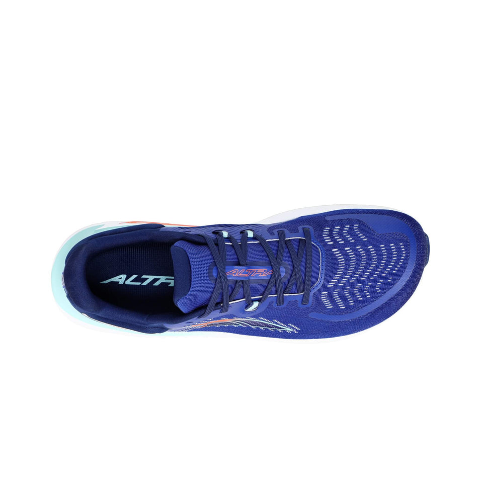 The upper of the right shoe from a pair of Altra Men's Paradigm 7 Running Shoes in the blue colourway (7980512116898)