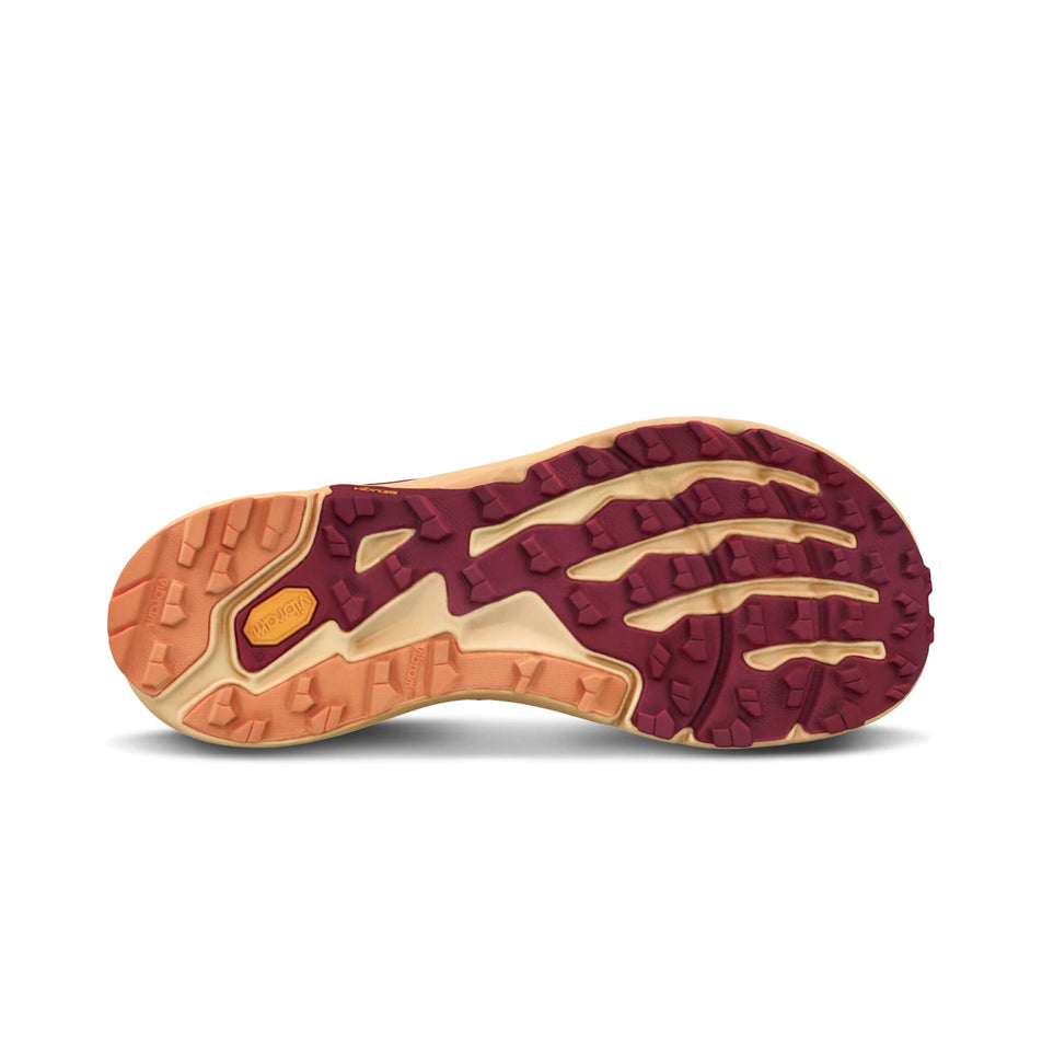 Outsole of the right shoe from a pair of Altra Women's Timp 5 Running Shoes in the Raspberry colourway (8440634212514)