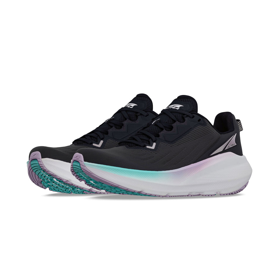 A pair of Altra Women's FWD Via Road Running Shoes in the Black/Purple colourway. (8653247316130)