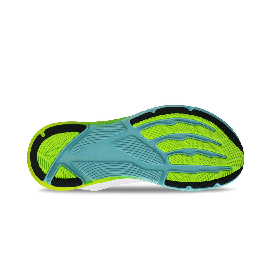 The outsole of the right shoe from a pair of Altra Men's Experience Flow 2 Running Shoes in the White/Lime colourway. (8653235585186)