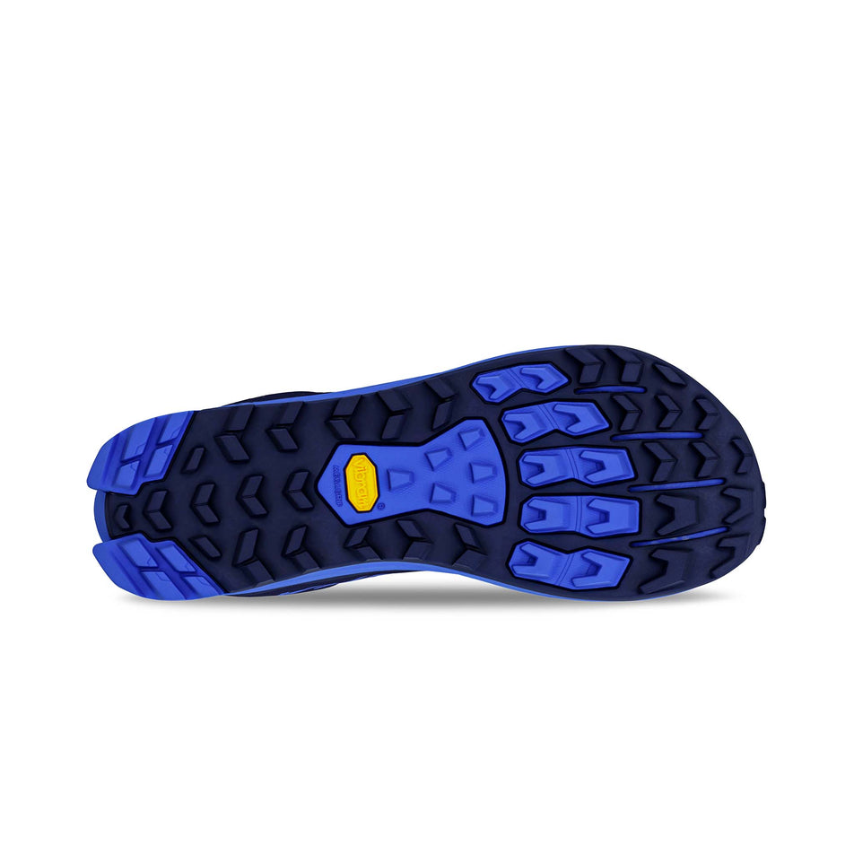 The outsole of the right shoe from a pair of the Altra Men's Lone Peak 9+ Running Shoes in the Dark Blue colourway. (8680038727842)