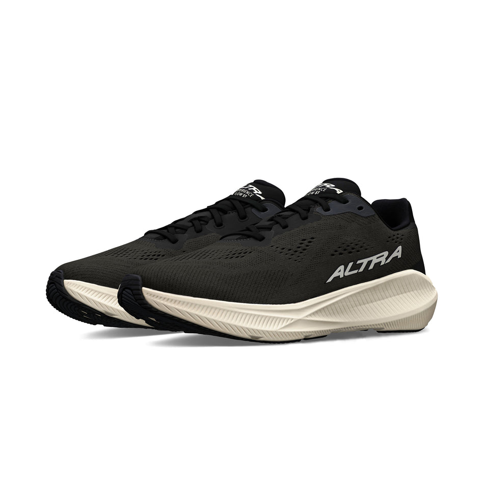A pair of Altra Women's Experience Flow ST Running Shoes in the Black/White colourway.