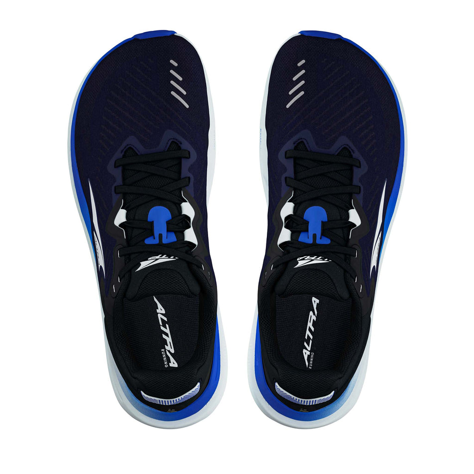 The upper of a pair of Altra Men's Paradigm 8 Running Shoes in the Navy/Black colourway. (8680026800290)
