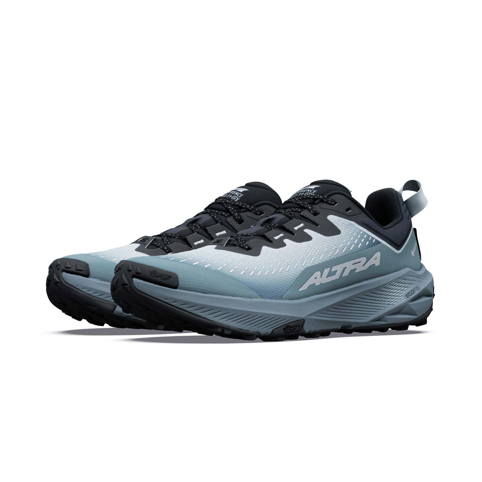 A pair of Altra Men's Experience Wild 3+ GTX Running Shoes in the Blue Hour/Dawn colourway.