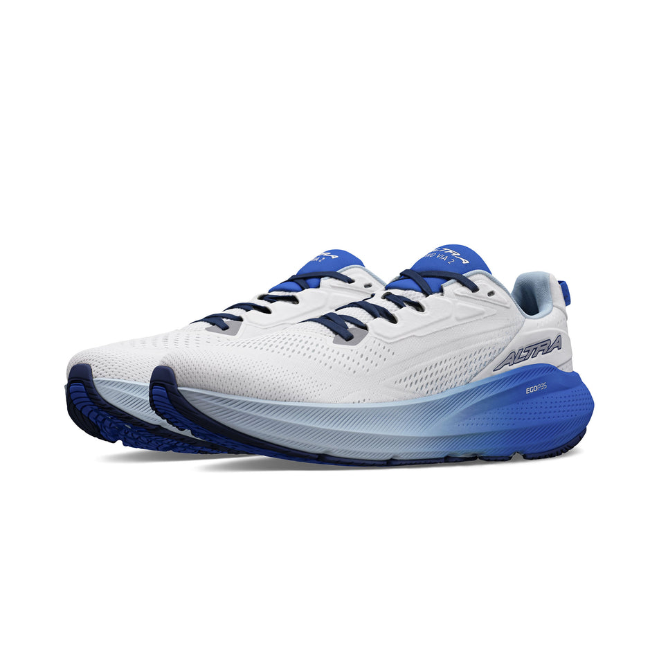 A pair of Altra Men's FWD VIA 2 Running Shoes in the Blue/Gray colourway.