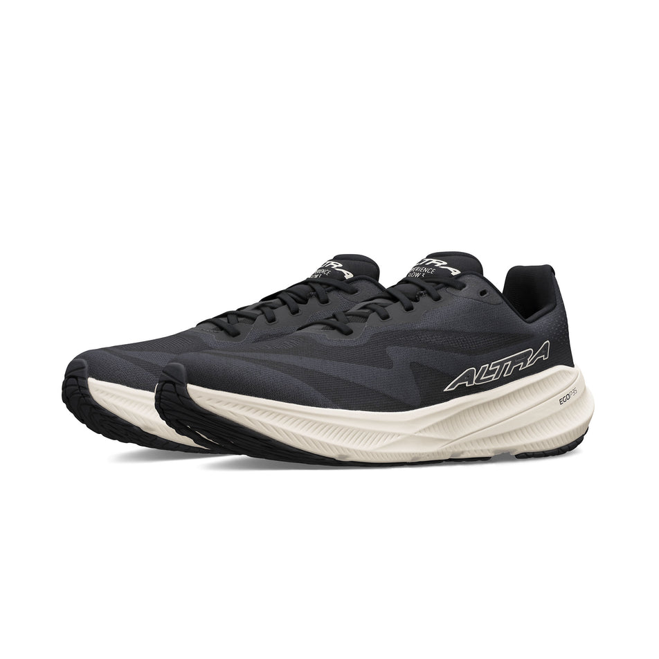 A pair of Altra Men's Experience Flow 3 Running Shoes in the Black/White colourway.