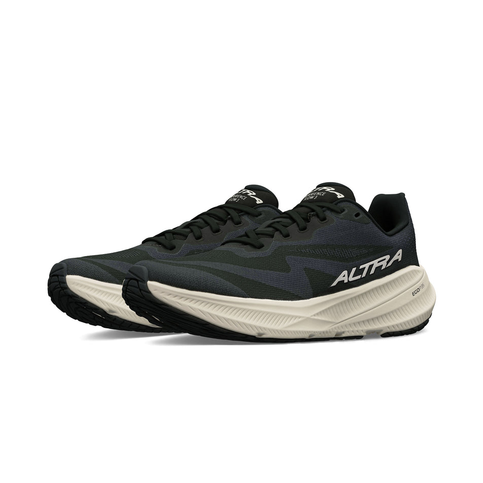 A pair of Altra Women's Experience Flow 3 Running Shoes in the Black/White colourway.