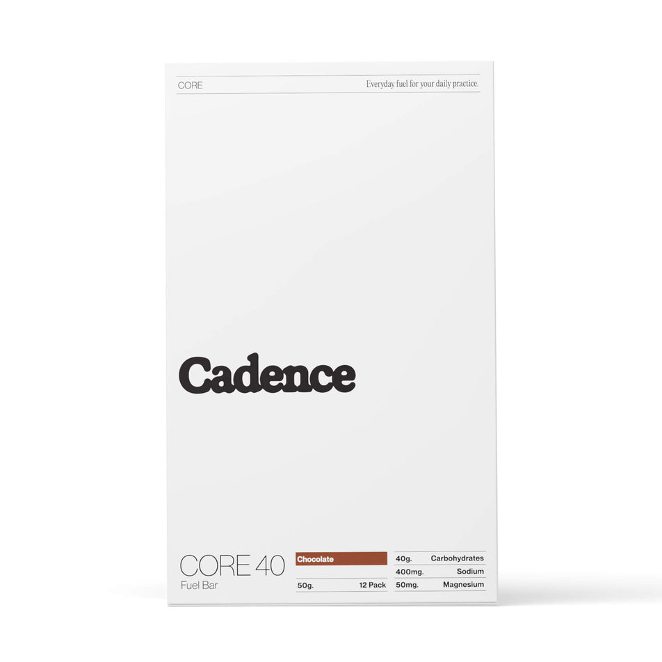 A box of Cadence Core Fuel Bars in the Chocolate flavour. (8731014889634)