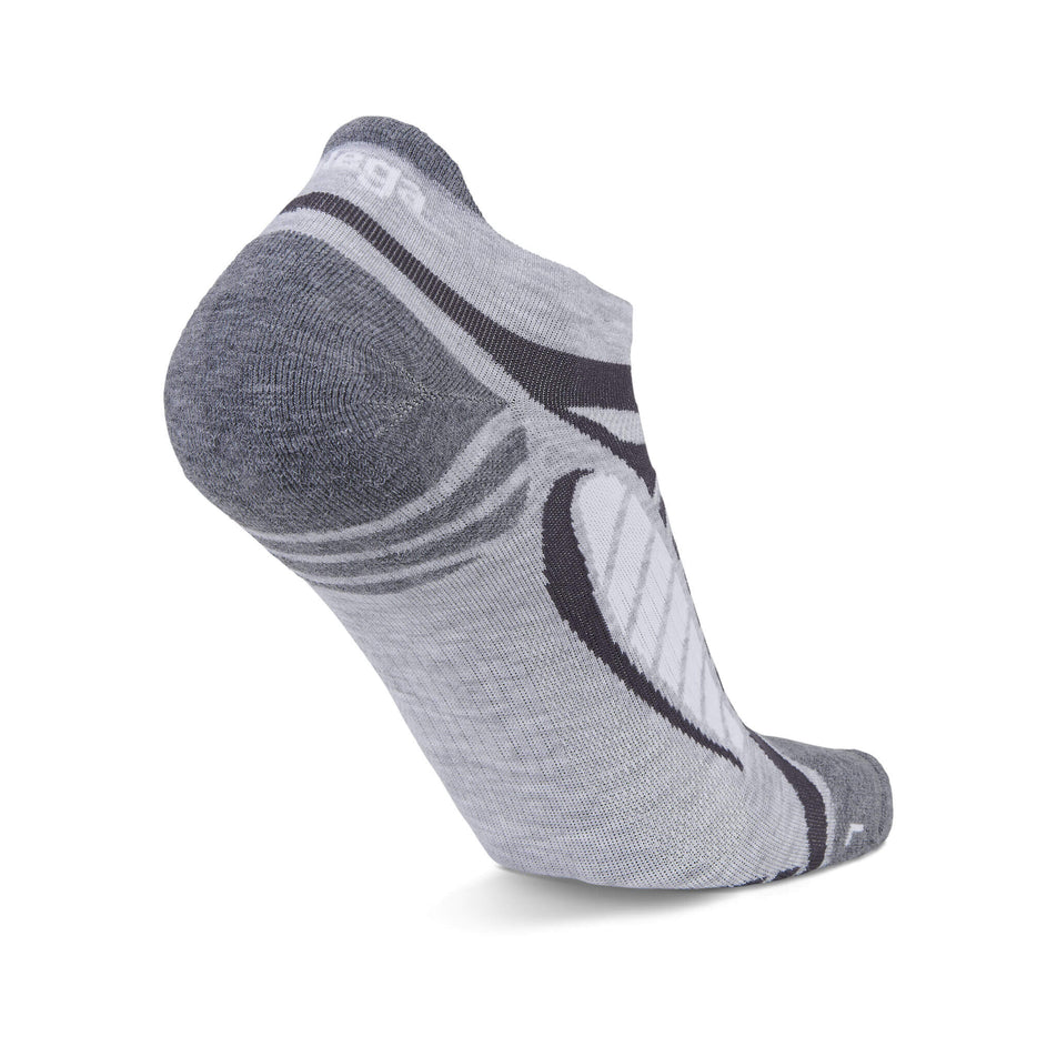 The left sock from a pair of Balega Unisex Ultra Light Running Socks in the Grey/White colourway. (8313577242786)