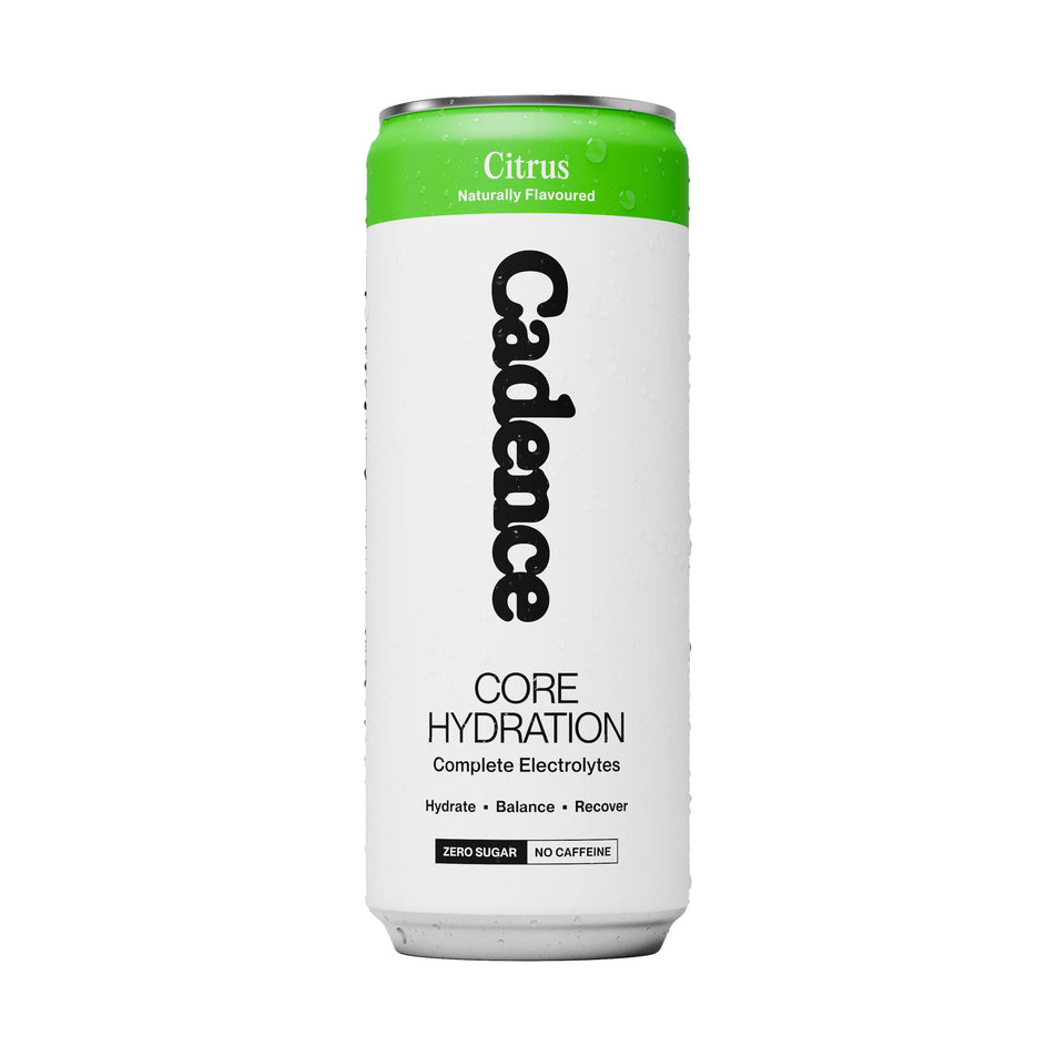 A can of Cadence Core Hydration Drink in the Citrus flavour.