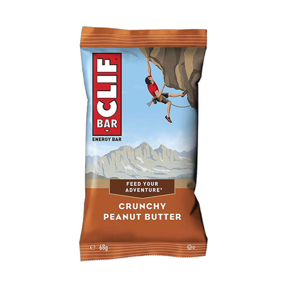 A Clif Bar Energy Bar in the Crunchy Peanut Butter flavour