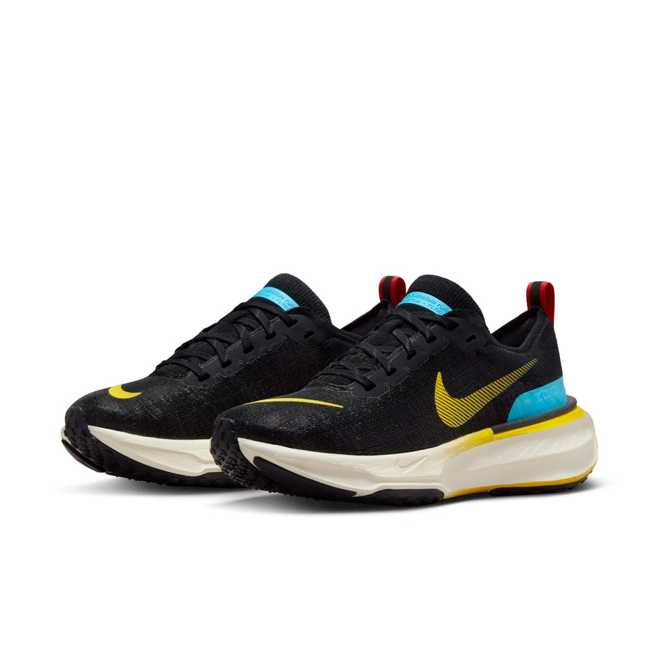 A pair of Nike Women's Invincible 3 Road Running Shoes in the BLACK/WHITE-ANTHRACITE-BALTIC BLUE colourway (7867354644642)