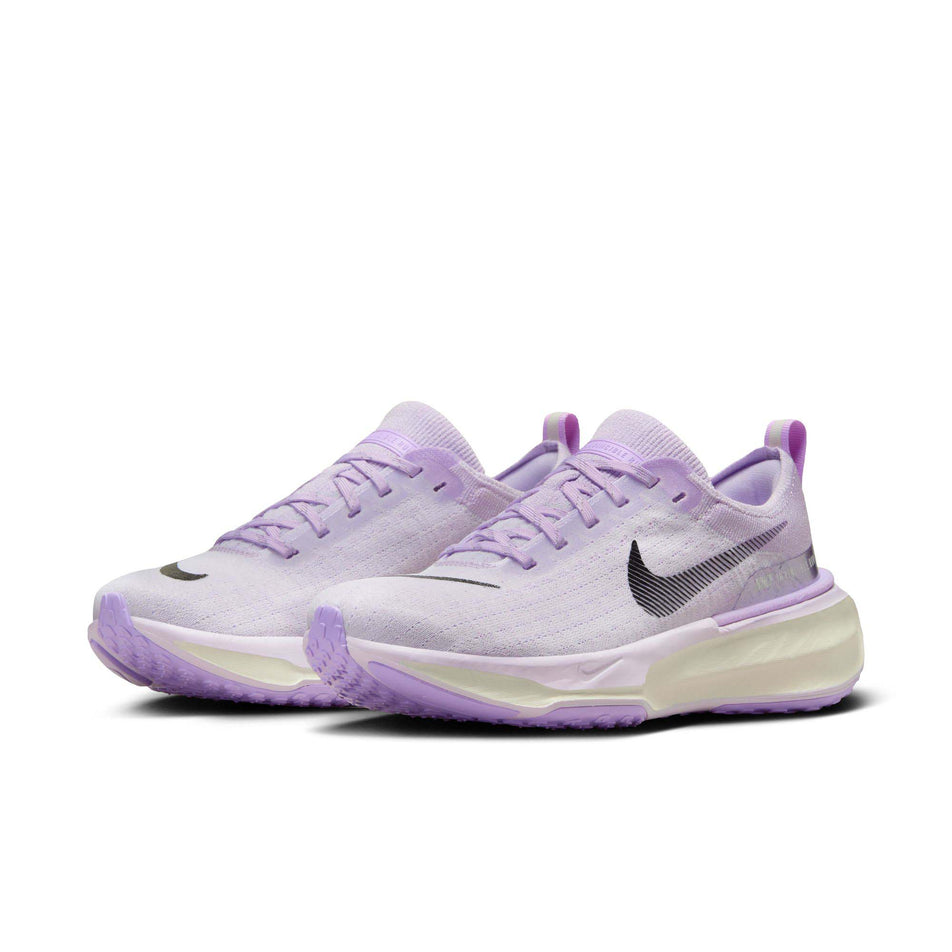A pair of Nike Women's Invincible 3 Road Running Shoes in the Barely Grape/Black-Lilac Bloom-Sail colourway (8215809720482)