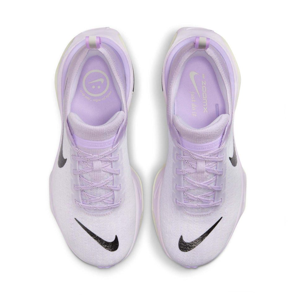The uppers on a pair of Nike Women's Invincible 3 Road Running Shoes in the Barely Grape/Black-Lilac Bloom-Sail colourway (8215809720482)