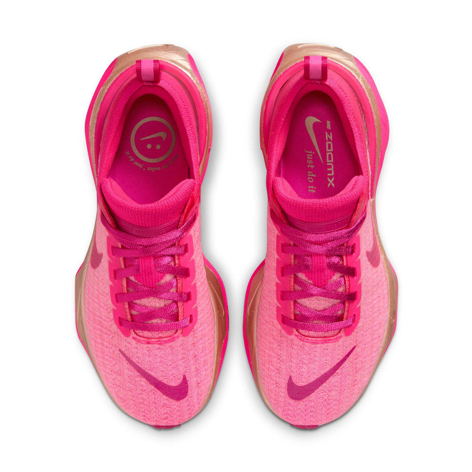 The uppers on a pair of Nike Women's Invincible 3 Road Running Shoes in the Fierce Pink/Fireberry-Pink Spell colourway (8104396456098)