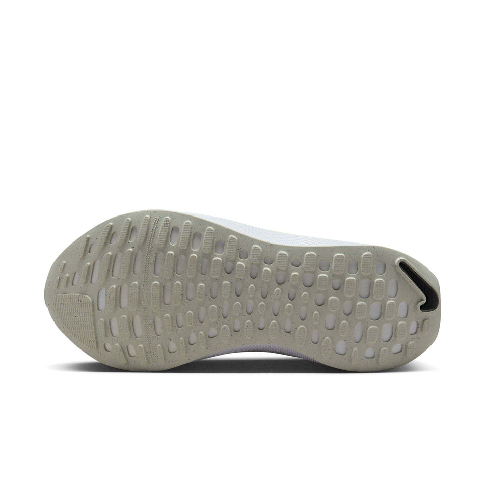 Outsole of the left shoe from a pair of Nike Women's Infinity RN 4 Road Running Shoes in the White/Black-LT Lemon Twist-Volt colurway (7979397054626)