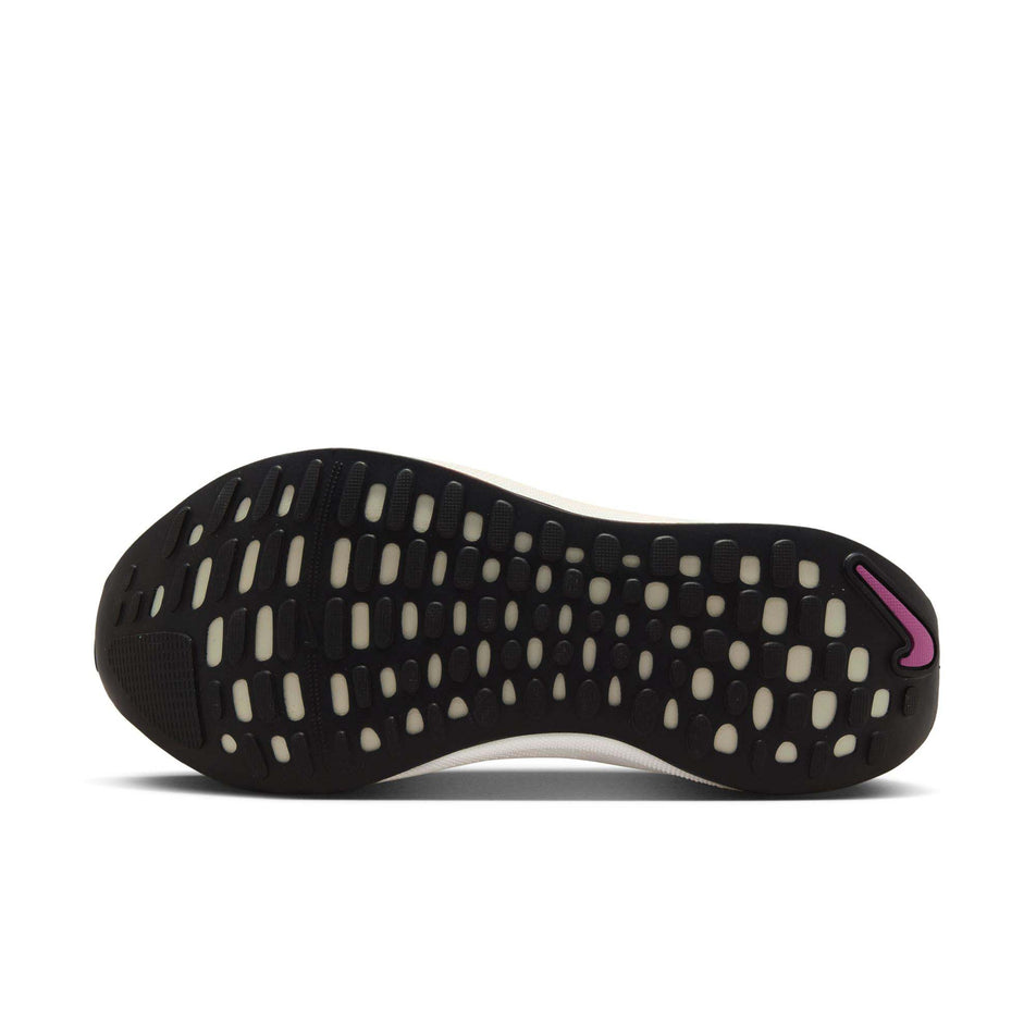 Outsole of the left shoe from a pair of Nike Women's Infinity RN 4 Road Running Shoes in the Barely Green/Black-Vapor Green colourway (8215815946402)