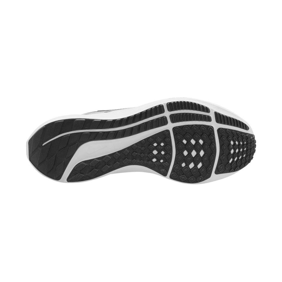 Outsole of the right shoe from a pair of Nike Women's Pegasus 40 Road Running Shoes in the Black/Hyper Violet-Laser Orange-White colourway (8139930992802)