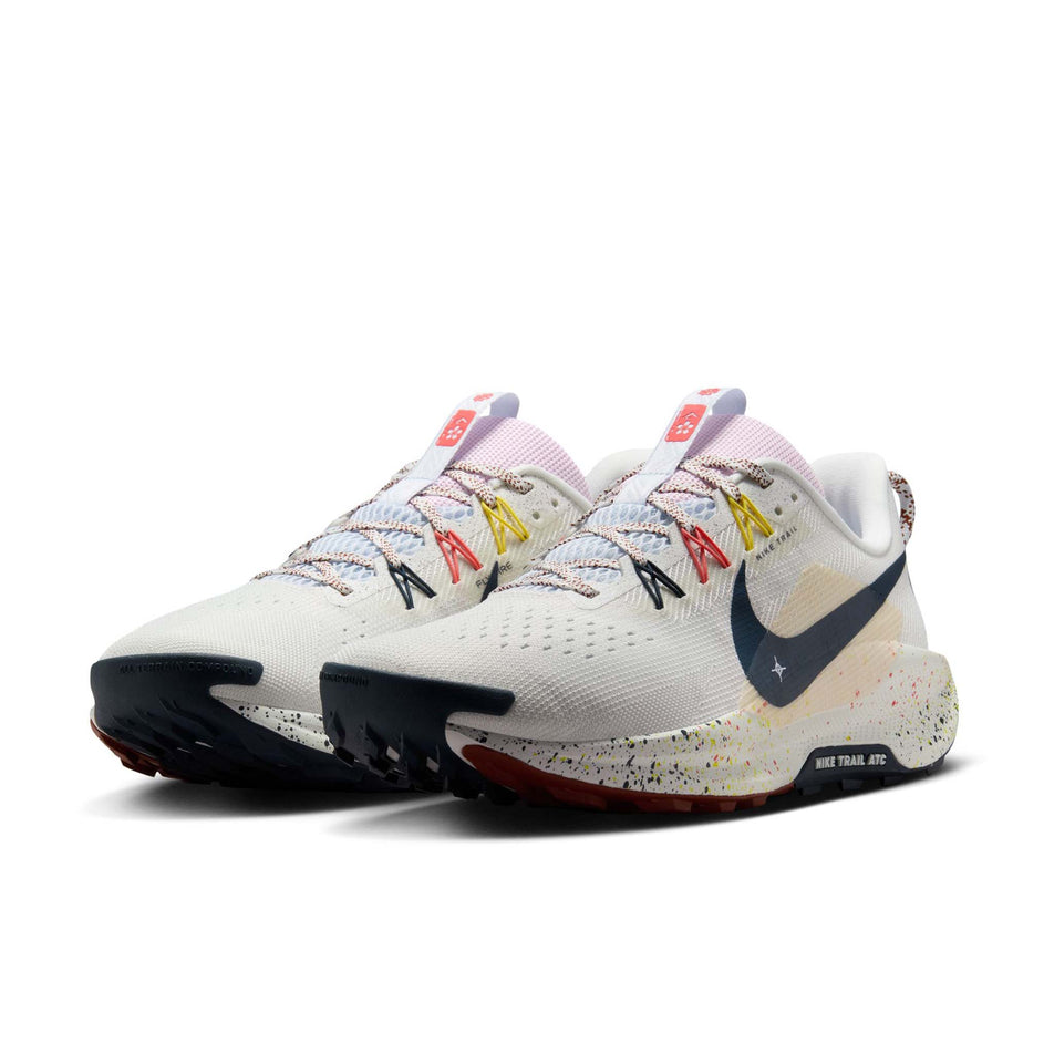 A pair of Nike Men's Pegasus Trail 5 Running Shoes in the Summit White/Armory Navy-Football Grey colourway. (8614520684706)