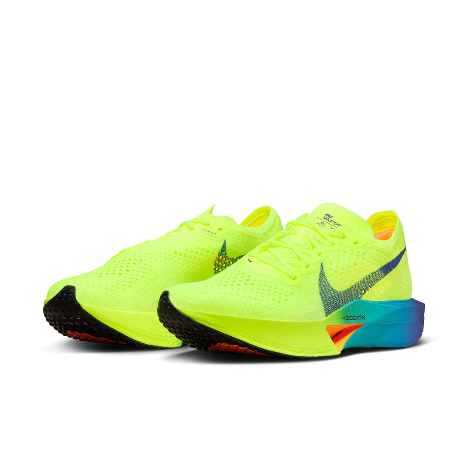 A pair of Nike Women's Vaporfly 3 Road Racing Shoes in the Volt/Black-Scream Green-Barely Volt colourway (8185985925282)