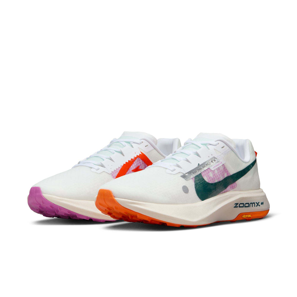 A pair of Nike Men's Ultrafly Trail Running Shoes in the White/Deep Jungle-Safety Orange (8059803205794)