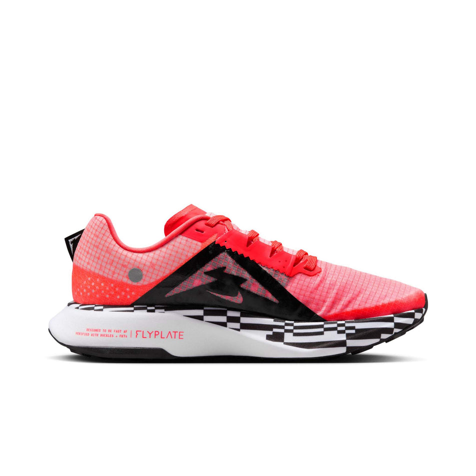 Medial side of the left shoe from a pair of Nike Women's Ultrafly Trail Racing Shoes in the Bright Crimson/Black-White colourway (8399037431970)