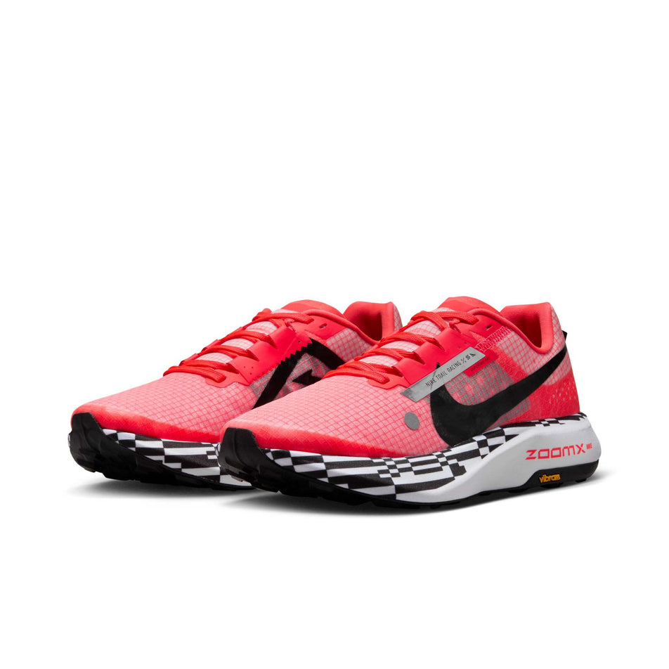 A pair of Nike Women's Ultrafly Trail Racing Shoes in the Bright Crimson/Black-White colourway (8399037431970)