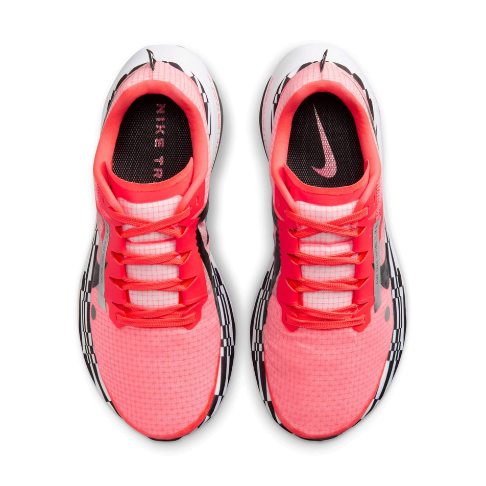 A pair of Nike Women's Ultrafly Trail Racing Shoes in the Bright Crimson/Black-White colourway (8399037431970)