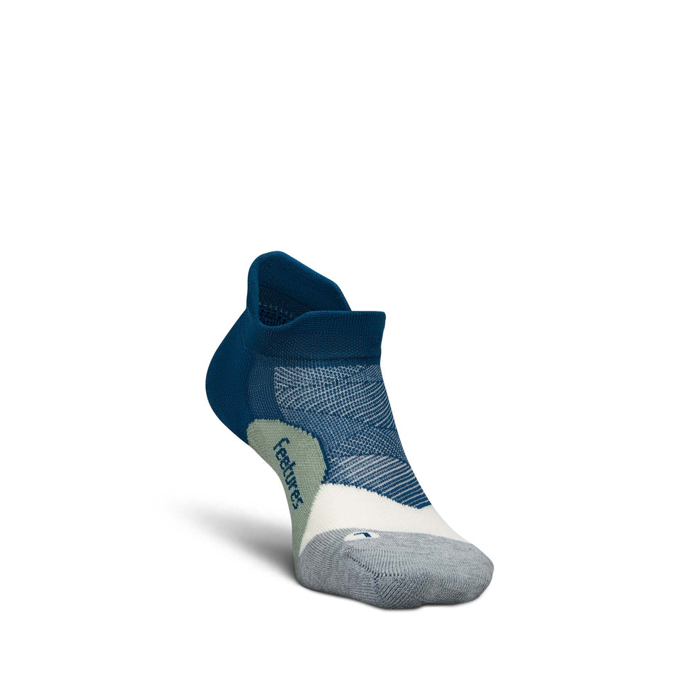 The left sock from a pair of Feetures Unisex Elite Light Cushion No Show Tab in the Midnight Woods colourway. (8739850322082)