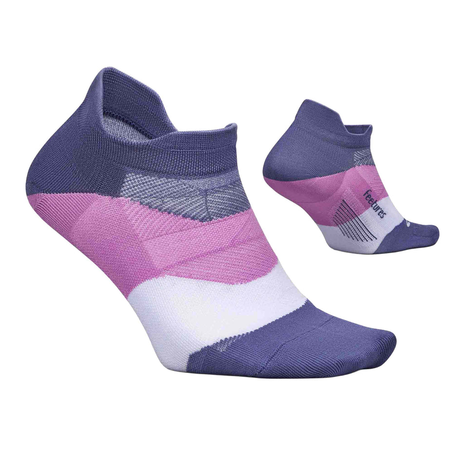 A pair of Feetures Unisex Elite Ultra Light No Show Tab in the Future Dusk colourway. (8739654369442)