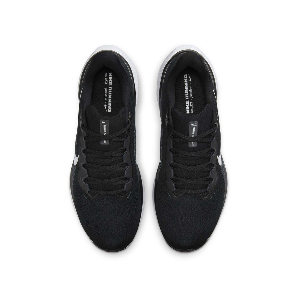 The uppers on a pair of Nike Men's Pegasus 41 Road Running Shoes in the Black/White-Anthracite colourway. (8503097295010)