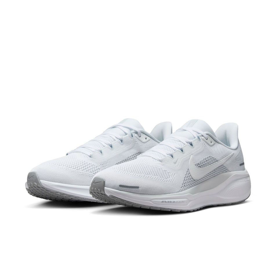 A pair of Nike Men's Pegasus 41 Road Running Shoes in the White/White-Pure Platinum colourway. (8684390776994)