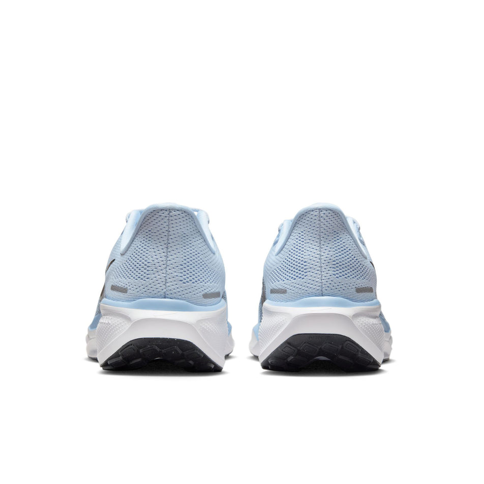 The back of a pair of Nike Women's Pegasus 41 Road Running Shoes in the Blue Tint/Black-Psychic Blue-Smokey Blue colourway. (8614626754722)