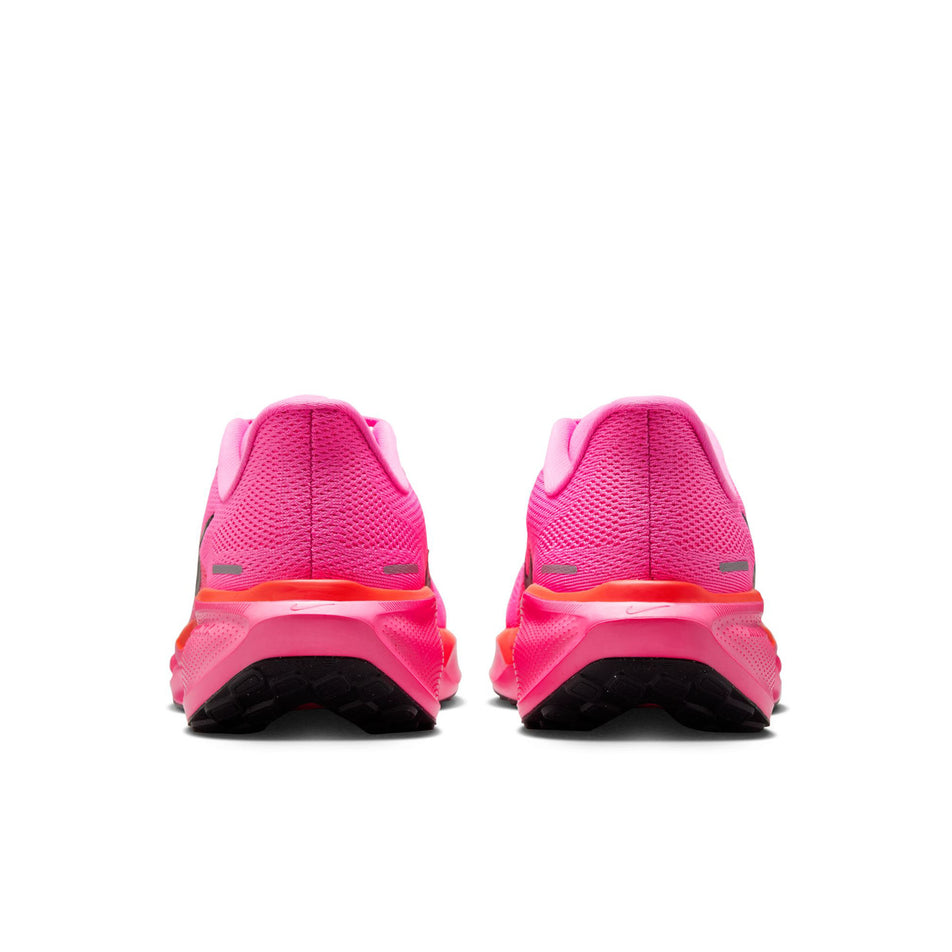 The back of a pair of Nike Women's Pegasus 41 Road Running Shoes in the Playful Pink/Off Noir-Hyper Pink colourway. (8686785986722)