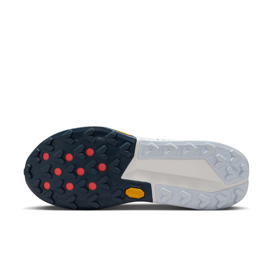 The outsole of the left shoe from a pair of Nike Men's Zegama Trail 2 Running Shoes in the Pure Platinum/White-Football Grey colourway. (8614521864354)