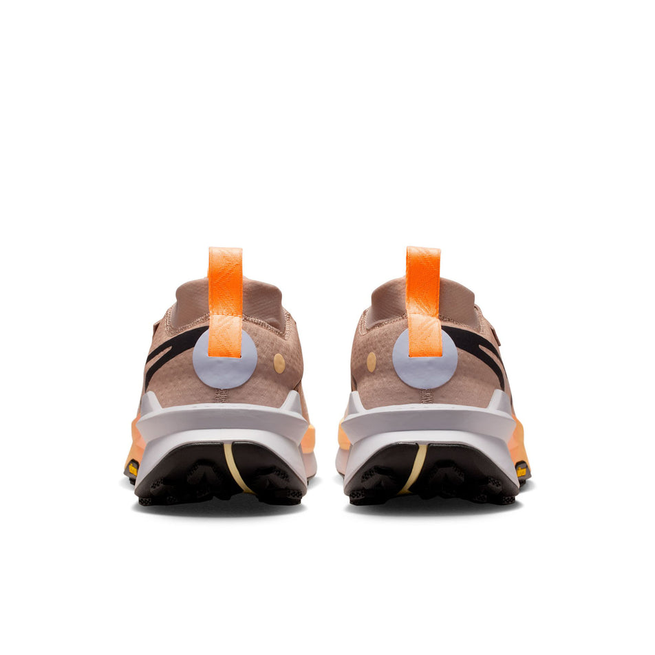 The back of a pair of Nike Men's Zegama Trail 2 Trail Running Shoes in the Malt/Black-Ghost-Alabaster colourway. (8754909708450)