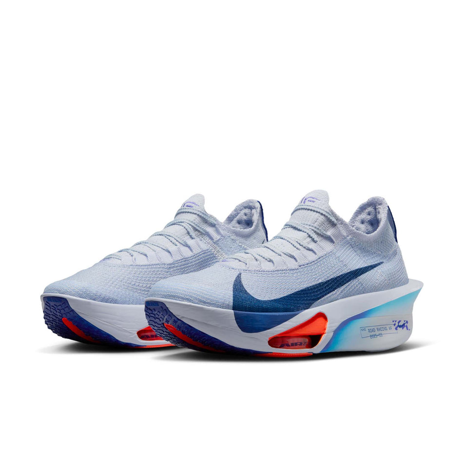 A pair of Nike Men's Alphafly 3 Road Racing Shoes in the Football Grey/Blue Void-Ghost colourway. (8613774229666)
