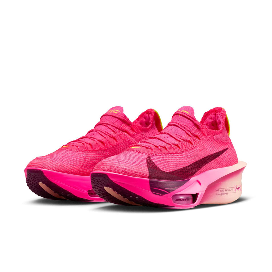 A pair of Nike Women's Alphafly 3 Road Racing Shoes in the Hyper Pink/Bordeaux-Crimson Tint colourway. (8756127072418)