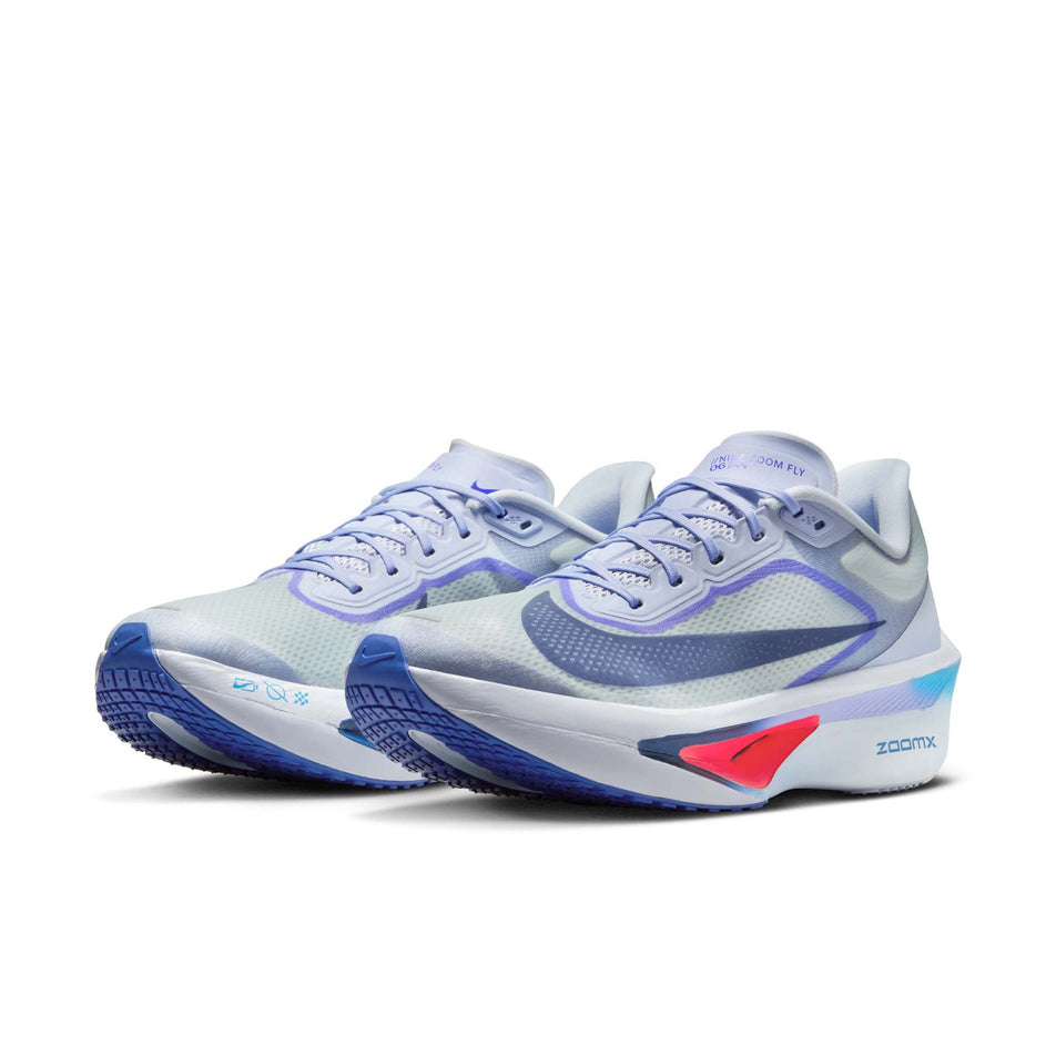 A pair of Nike Men's Zoom Fly 6 Road Running Shoes in the Ghost/Blue Void-Football Grey colourway. (8613900320930)