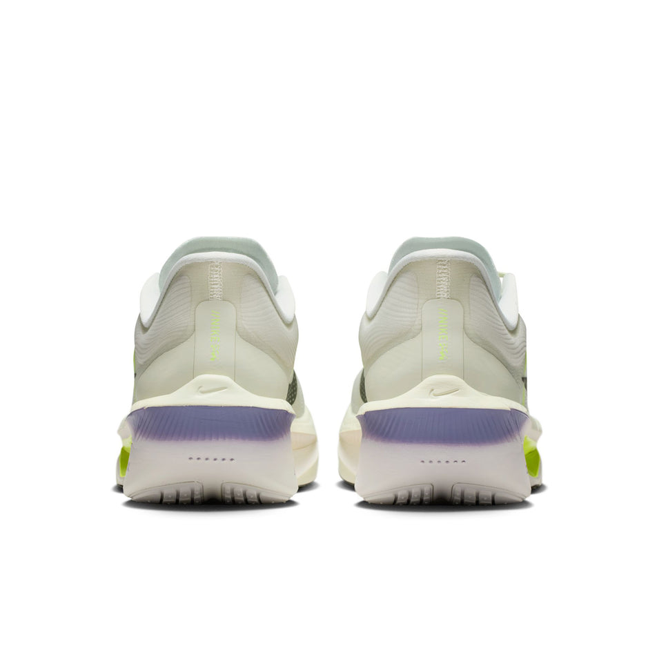 The back of a pair of Nike Men's Zoom Fly 6 Running Shoes in the Sea Glass/Sequoia-Ultralime-Phantom colourway.