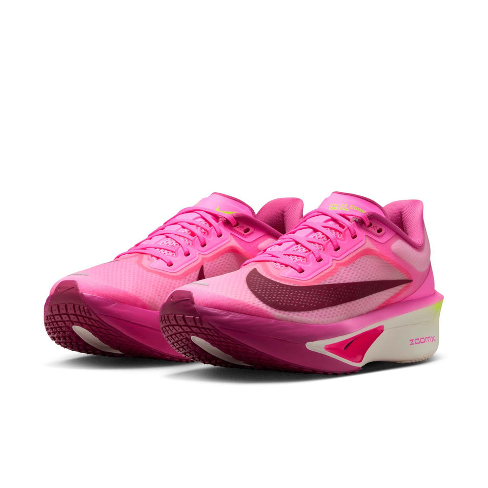 A pair of Nike Women's Zoom Fly 6 Road Running Shoes in the Pink Spell/Bordeaux-Crimson Tint colourway. (8756143620258)