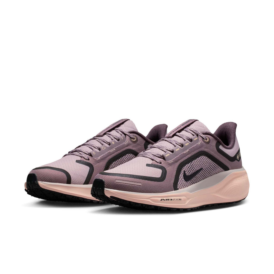 A pair of Nike Women's Pegasus 41 GORE-TEX Road Running Shoes in the Platinum Violet/Black-Crimson Tint colourway. (8756153417890)