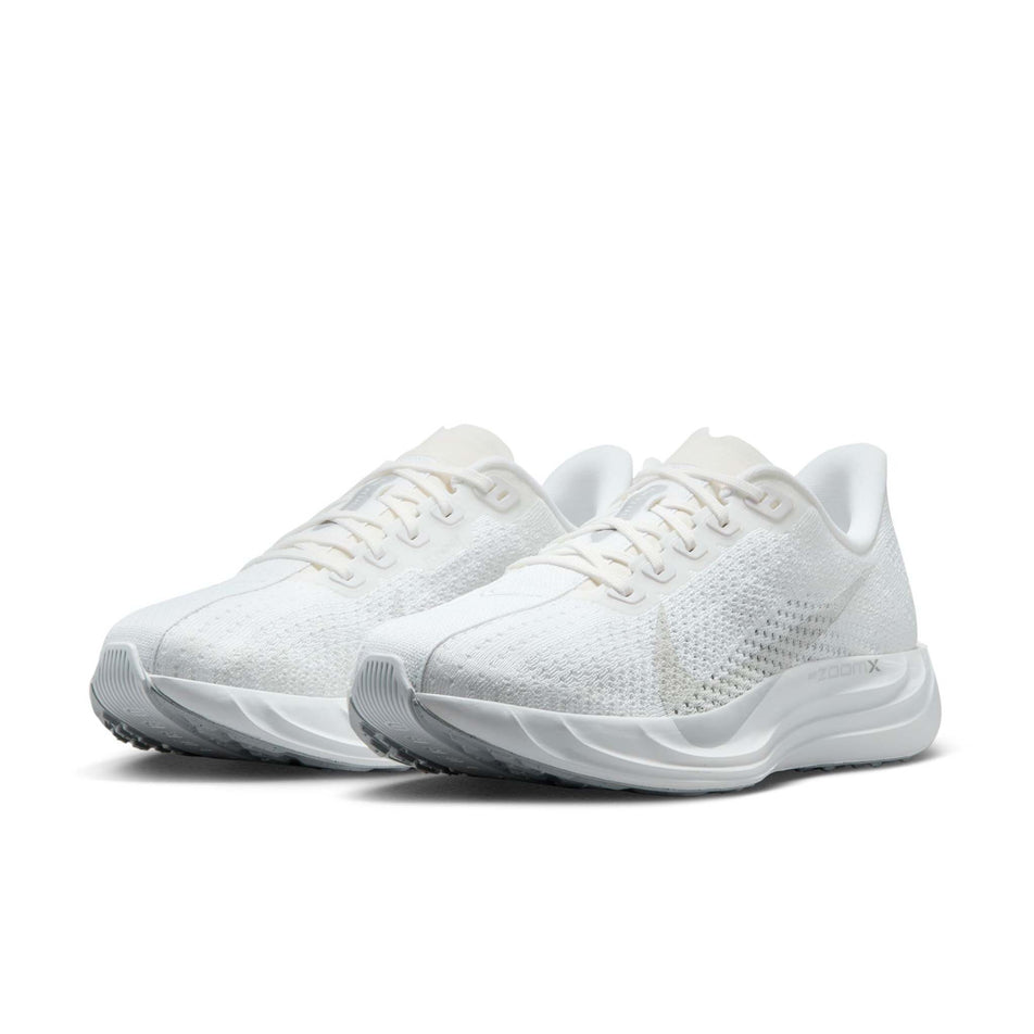 A pair of Nike Women's Pegasus Plus Road Running Shoes in the White/Pure Platinum-Wolf Grey colourway. (8614634029218)