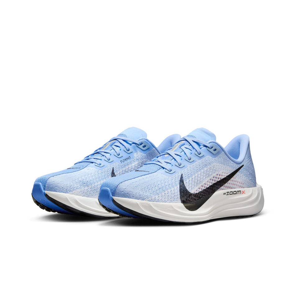 A pair of Nike Women's Pegasus Plus Road Running Shoes in the Aluminium/Black-Royal Pulse White colourway. (8558431240354)